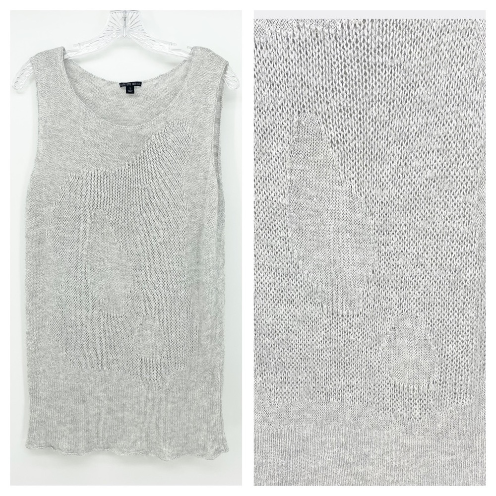 Lafayette 148 Knitted Sleeveless Sweater Tunic Grey Womens Size Large